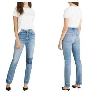 NWT $328‎ VERONICA BEARD Blue Atlas Ryleigh Slim Straight Patch Jeans Sz 27 High